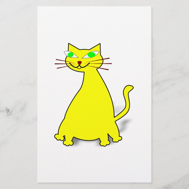 Yellow Fat Cat Stationery (Front)