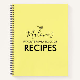 Yellow Favourite Recipe Book