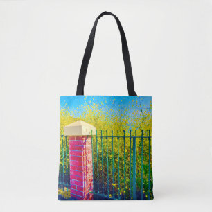 Yellow Fence Blooms Tote Bag