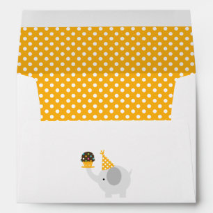 Yellow Festive Birthday Elephant Envelope