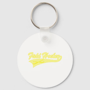 Yellow Field Hockey Key Ring