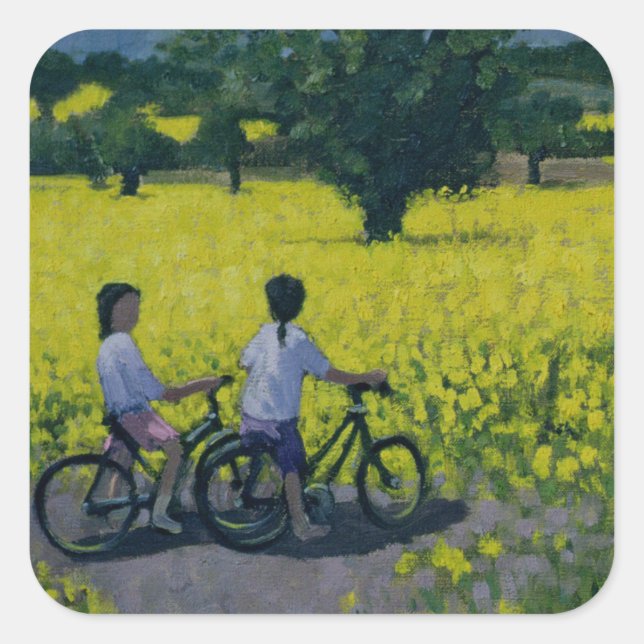 Yellow Field Kedleston Derby Square Sticker (Front)