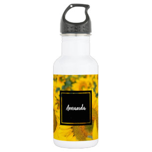 Yellow Field of Sunflowers Photograph 532 Ml Water Bottle