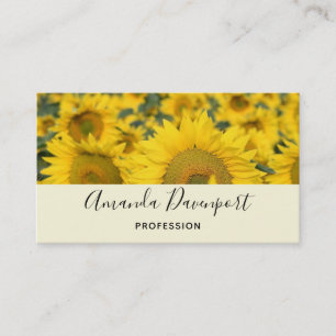 Yellow Field of Sunflowers Photograph Business Card