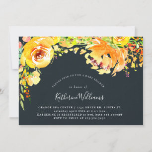 yellow fields floral baby shower Invitation