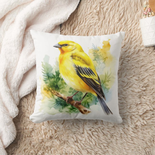 Yellow Finch Cushion (Blanket)