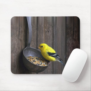 Yellow Finch on Rusty Ladle Mouse Pad