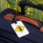 Yellow Fire Truck Warning Sign Luggage Tag<br><div class="desc">Spot your bags instantly at the airport with these bold fire engine road sign luggage tags. The vibrant yellow diamond warning graphic and black pumper truck silhouette make your suitcase stand out from the crowd. These durable travel accessories are a practical gift for firefighters on vacation, fire department families, or...</div>