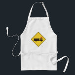 Yellow Fire Truck Warning Sign Standard Apron<br><div class="desc">Fire up the grill or get busy in the firehouse kitchen with this professional fire truck warning sign apron. The bright yellow diamond graphic featuring a black fire engine silhouette adds a fun and functional touch to your cooking attire. This durable apron is an excellent gift for firefighters who love...</div>