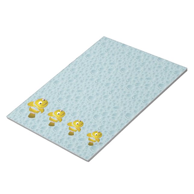 Yellow Fish and Water background Notepad (Angled)
