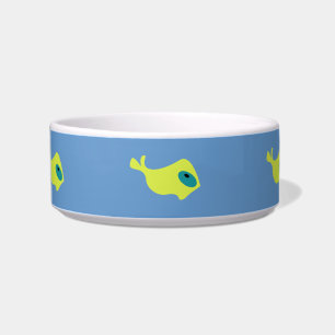 Yellow Fish Cat Bowl