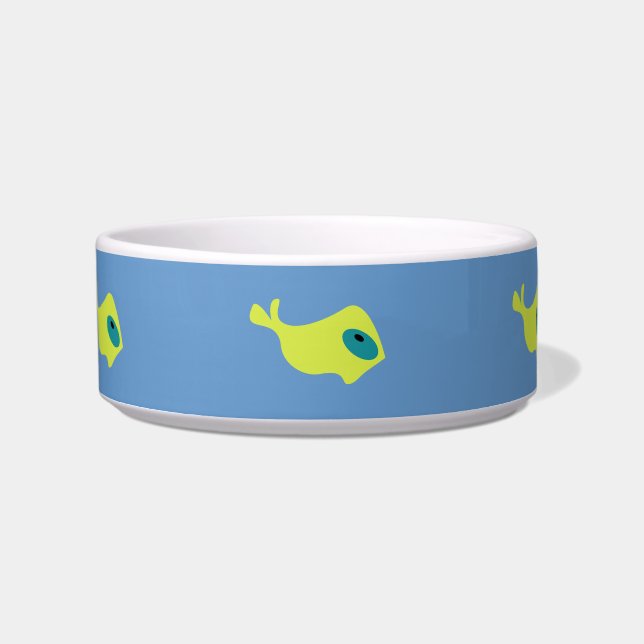 Yellow Fish Cat Bowl (Front)