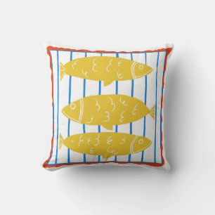 Yellow Fish Pillow - New England Vibe