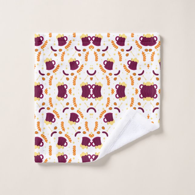 yellow fish skeletons, and orange leaves wash cloth (Wash Cloth)