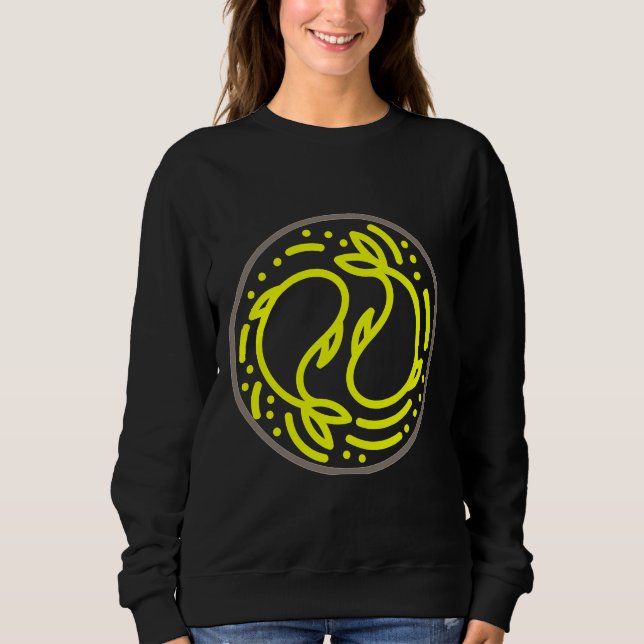 Yellow Fish Yin Yang Sweatshirt (Front)