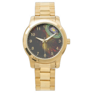 Yellow Flame Lawn Bowl, Large Unisex Gold Watch