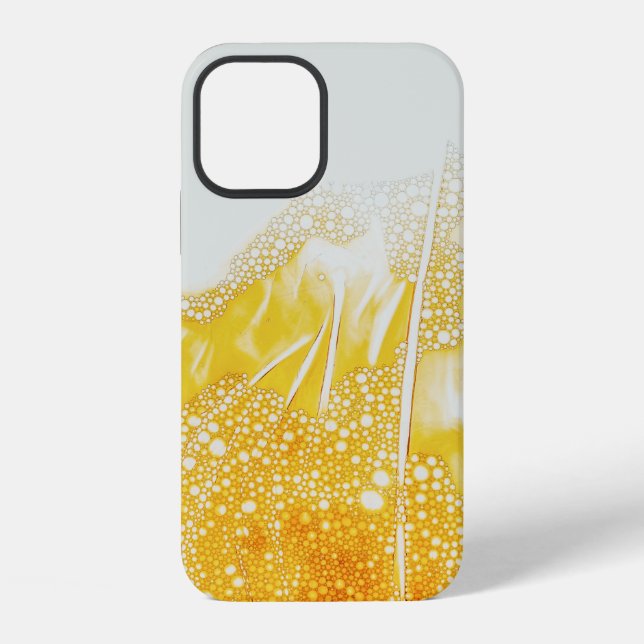 Yellow flame-themed illustration iPhone case (Back)