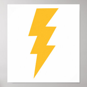 Yellow Flash Lightning Bolt Poster