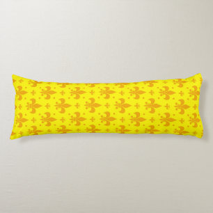 Yellow Fleur-de-lis Pattern Design Body Cushion