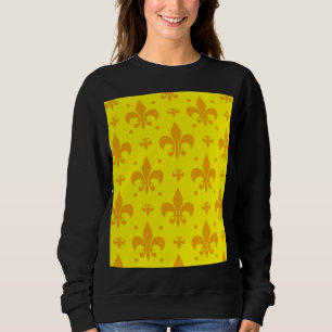 Yellow Fleur-de-lis Pattern Design Sweatshirt