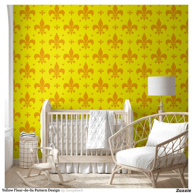 Yellow Fleur-de-lis Pattern Design  Wallpaper (Creator Uploaded)