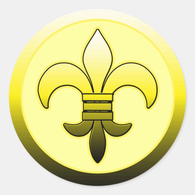 Yellow Fleur de Lis Stickers (Front)