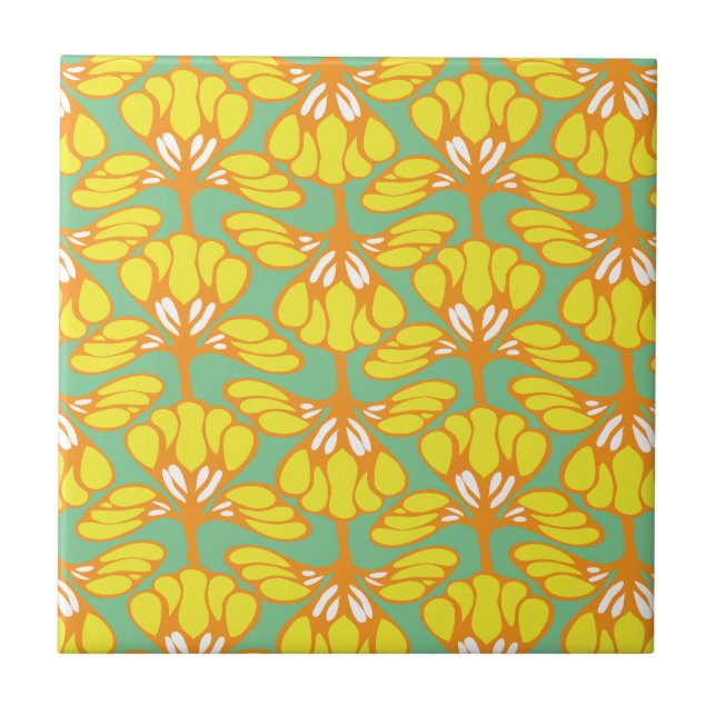 yellow flora tile (Front)
