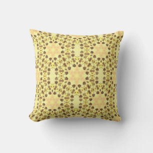 Yellow Floral Abstract Throw Pillow