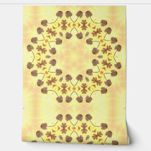 Yellow Floral Abstract Wallpaper