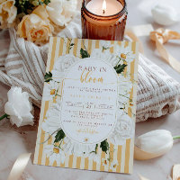 Yellow Floral Baby Shower Invitation