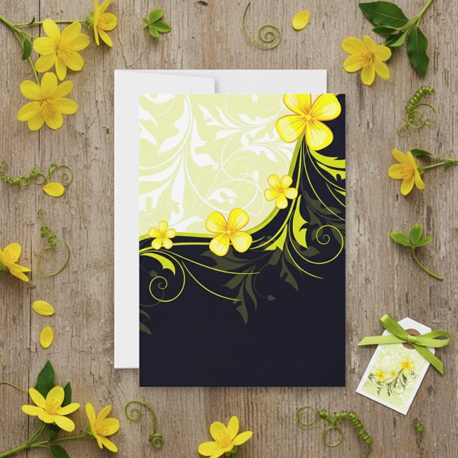 Yellow Floral Background Invitations (Creator Uploaded)