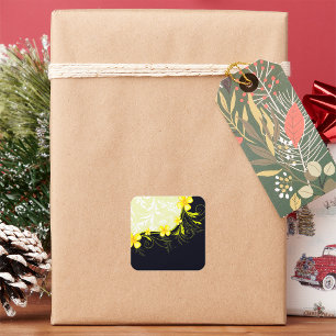 Yellow Floral Background Stickers