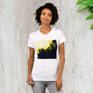 Yellow Floral Background Womens T-Shirt