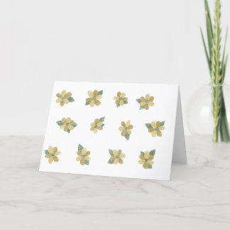 Yellow Floral Blank Greeting Card