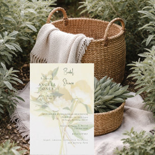 Yellow Floral Bridal Shower Invitation