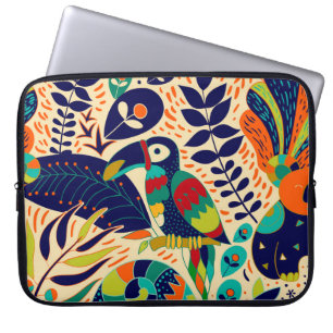 Yellow Floral: Bright Tropical Wallpaper Laptop Sleeve