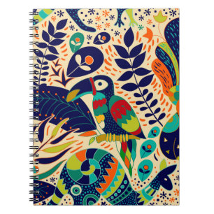 Yellow Floral: Bright Tropical Wallpaper Notebook