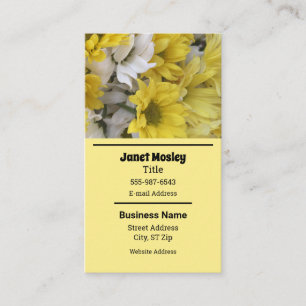Yellow Floral Business Card
