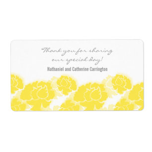 Yellow Floral Decadence Wedding Labels