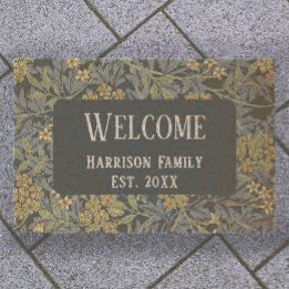 Yellow Floral Family Name Established Welcome Coir