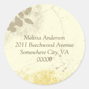 Yellow Floral Garden Address Sticker