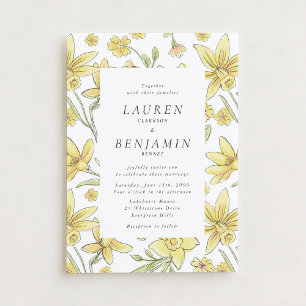 Yellow Floral Garden Wedding Invitation
