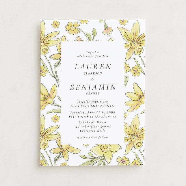 Yellow Floral Garden Wedding Invitation (Creator Uploaded)