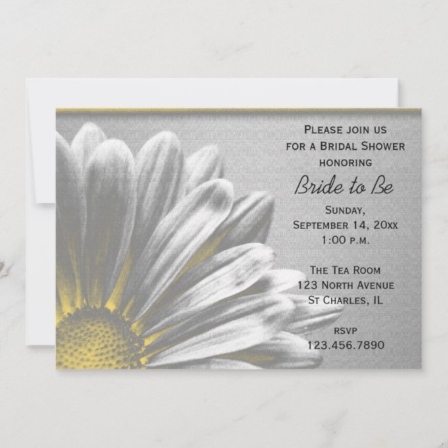 Yellow Floral Highlights Bridal Shower Invitation (Front)