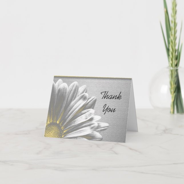 Yellow Floral Highlights Bridesmaid Thank You Card (Front)