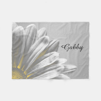 Yellow Floral Highlights Fleece Blanket