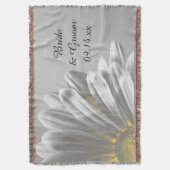 Yellow Floral Highlights Wedding Keepsake Throw Blanket (Front Vertical)