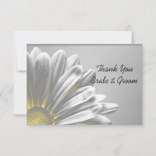 Yellow Floral Highlights Wedding Thank You Notes Invitation