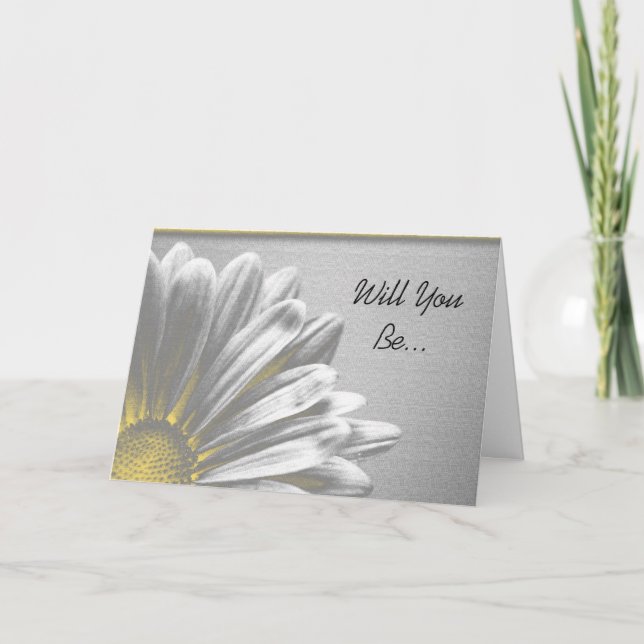 Yellow Floral Highlights Will You Be My Bridesmaid Invitation (Front)