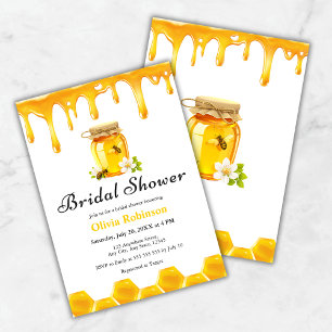 Yellow Floral Honey Bee Bridal Shower  Invitation